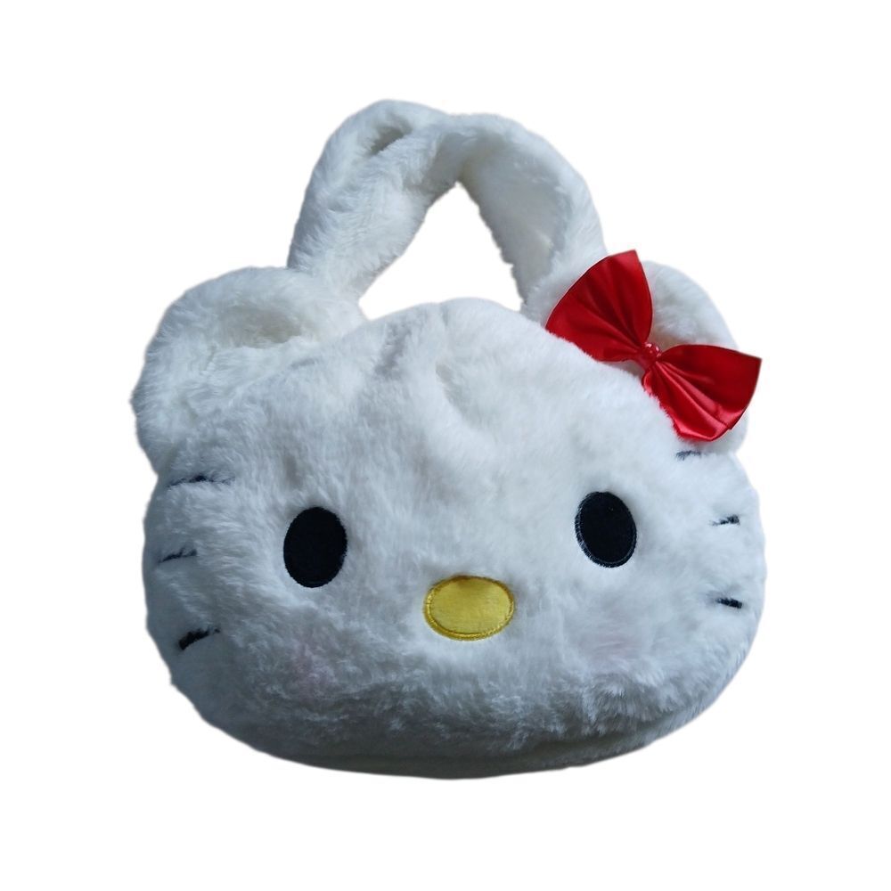 Cute Cartoon Cat Anime Shoulder Purse with Red Bow, Lightweight Fold-able